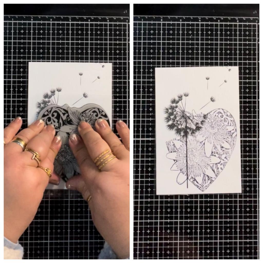 Heart Stamping on Canvas