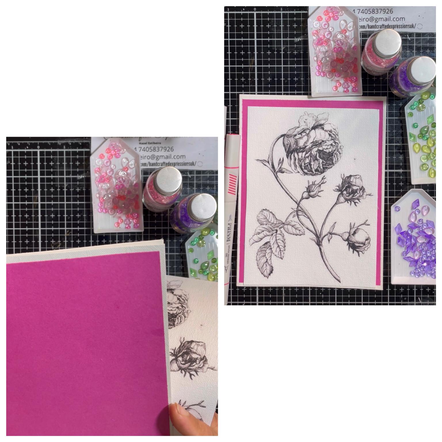 Material for Classic Rose Greeting Card